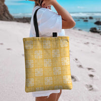 Yellow Palaka Quilt Hawaii Tote Bag Traditional Hawaii-plaid Pattern LT14 - Polynesian Pride