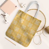 Yellow Palaka Quilt Hawaii Tote Bag Traditional Hawaii-plaid Pattern LT14 White Strap One Size Yellow - Polynesian Pride