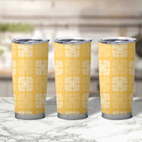 Yellow Palaka Quilt Hawaii Tumbler Cup Traditional Hawaii-plaid Pattern LT14 - Polynesian Pride