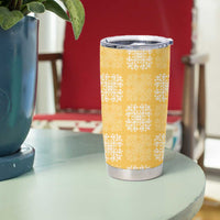 Yellow Palaka Quilt Hawaii Tumbler Cup Traditional Hawaii-plaid Pattern LT14 - Polynesian Pride