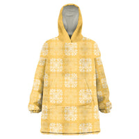Yellow Palaka Quilt Hawaii Wearable Blanket Hoodie Traditional Hawaii-plaid Pattern LT14 One Size Yellow - Polynesian Pride
