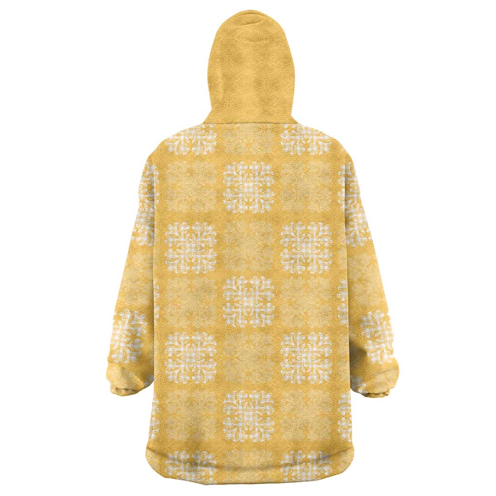Yellow Palaka Quilt Hawaii Wearable Blanket Hoodie Traditional Hawaii-plaid Pattern LT14 - Polynesian Pride