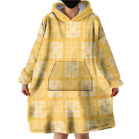 Yellow Palaka Quilt Hawaii Wearable Blanket Hoodie Traditional Hawaii-plaid Pattern LT14 - Polynesian Pride
