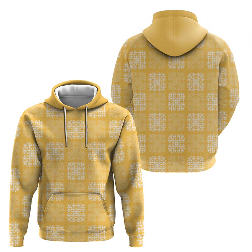 Yellow Palaka Quilt Hawaii Zip Hoodie Traditional Hawaii-plaid Pattern LT14 - Polynesian Pride