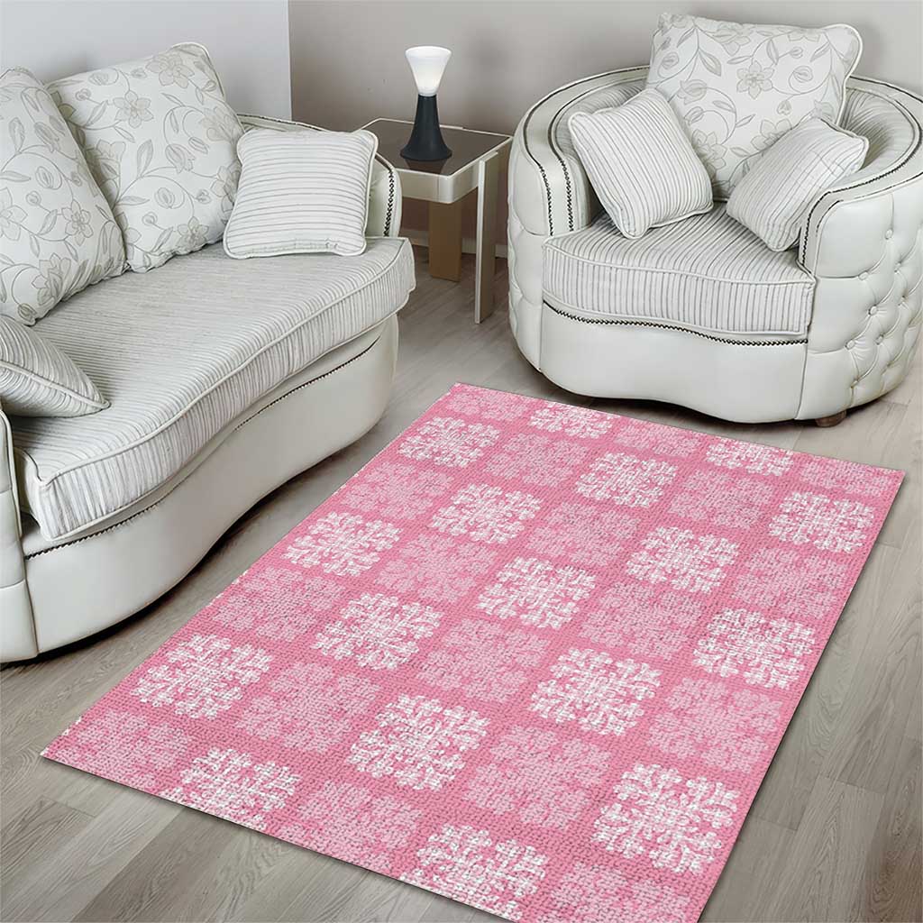 Pink Palaka Quilt Hawaii Area Rug Traditional Hawaii-plaid Pattern LT14 - Polynesian Pride