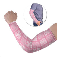 Pink Palaka Quilt Hawaii Arm Sleeves Traditional Hawaii-plaid Pattern LT14 Set of 2 Pink - Polynesian Pride