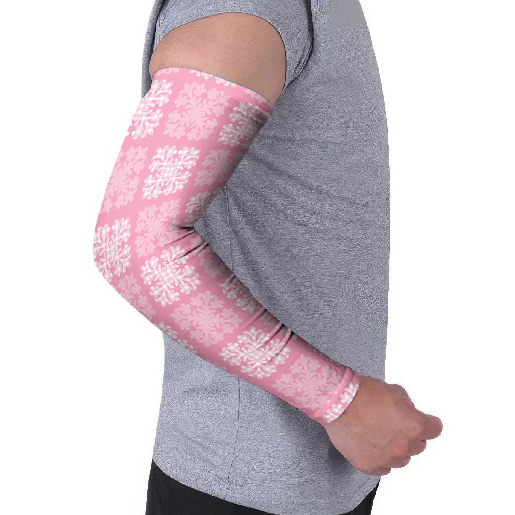Pink Palaka Quilt Hawaii Arm Sleeves Traditional Hawaii-plaid Pattern LT14 - Polynesian Pride