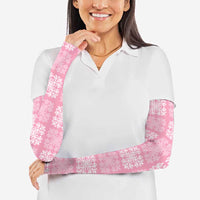 Pink Palaka Quilt Hawaii Arm Sleeves Traditional Hawaii-plaid Pattern LT14 - Polynesian Pride
