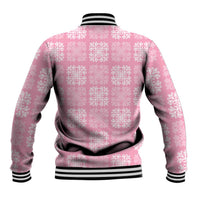 Pink Palaka Quilt Hawaii Baseball Jacket Traditional Hawaii-plaid Pattern LT14 - Polynesian Pride
