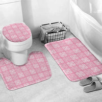 Pink Palaka Quilt Hawaii Bathroom Set Traditional Hawaii-plaid Pattern LT14 Mat Set Only (3 pcs) One Size Pink - Polynesian Pride