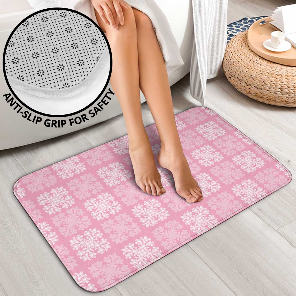 Pink Palaka Quilt Hawaii Bathroom Set Traditional Hawaii-plaid Pattern LT14 - Polynesian Pride