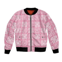 Pink Palaka Quilt Hawaii Bomber Jacket Traditional Hawaii-plaid Pattern LT14 Unisex Pink - Polynesian Pride