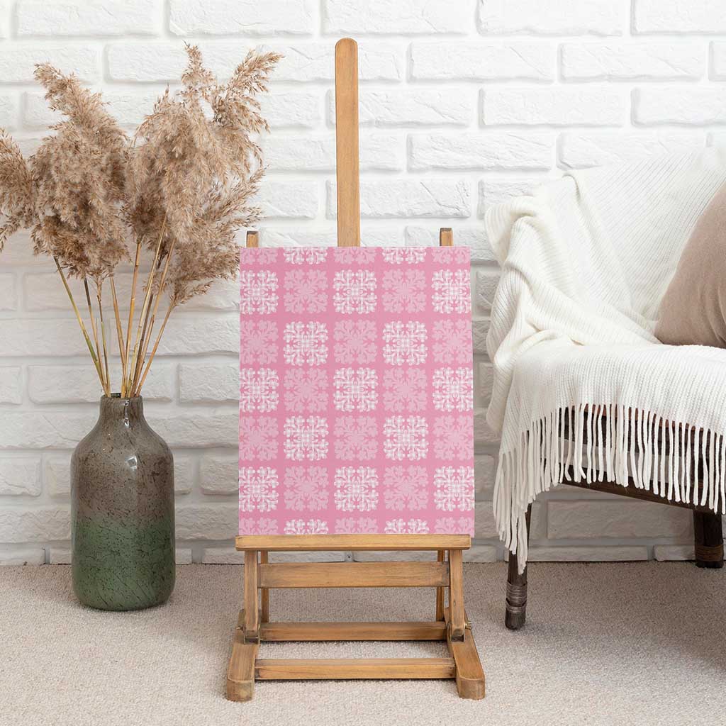 Pink Palaka Quilt Hawaii Canvas Wall Art Traditional Hawaii-plaid Pattern LT14 - Polynesian Pride