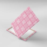 Pink Palaka Quilt Hawaii Canvas Wall Art Traditional Hawaii-plaid Pattern LT14 With Frame Pink - Polynesian Pride