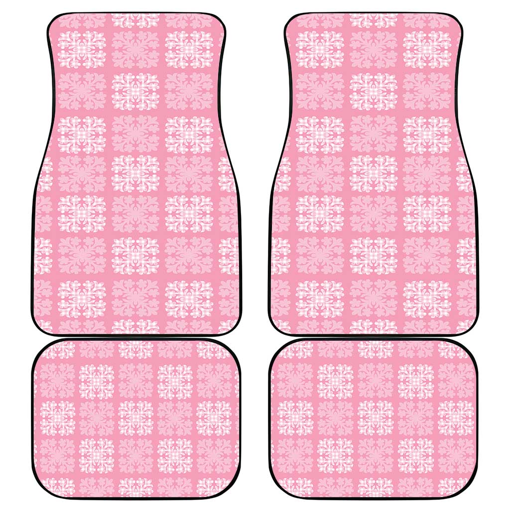 Pink Palaka Quilt Hawaii Car Mats Traditional Hawaii-plaid Pattern LT14 - Polynesian Pride