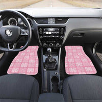 Pink Palaka Quilt Hawaii Car Mats Traditional Hawaii-plaid Pattern LT14 Set 2pcs - Front Pink - Polynesian Pride