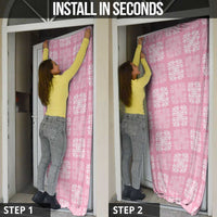 Pink Palaka Quilt Hawaii Door Cover Traditional Hawaii-plaid Pattern LT14 - Polynesian Pride