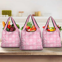 Pink Palaka Quilt Hawaii Grocery Bag Traditional Hawaii-plaid Pattern LT14 3-pack One Size Pink - Polynesian Pride