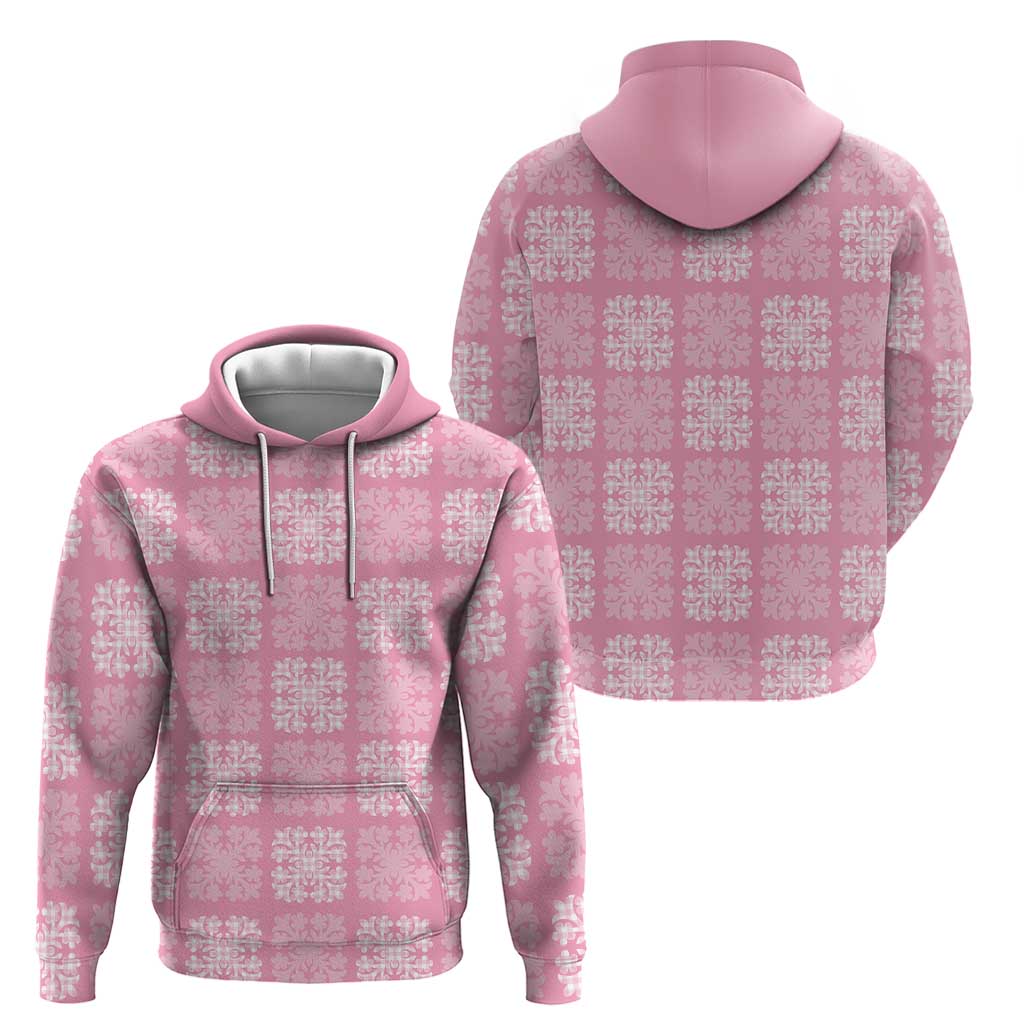 Pink Palaka Quilt Hawaii Hoodie Traditional Hawaii-plaid Pattern LT14 - Polynesian Pride