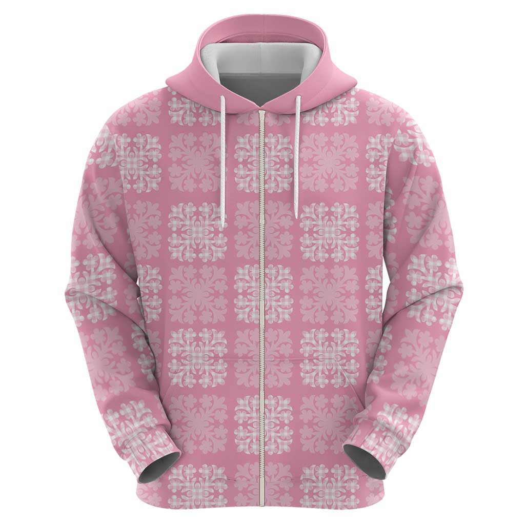 Pink Palaka Quilt Hawaii Hoodie Traditional Hawaii-plaid Pattern LT14 - Polynesian Pride