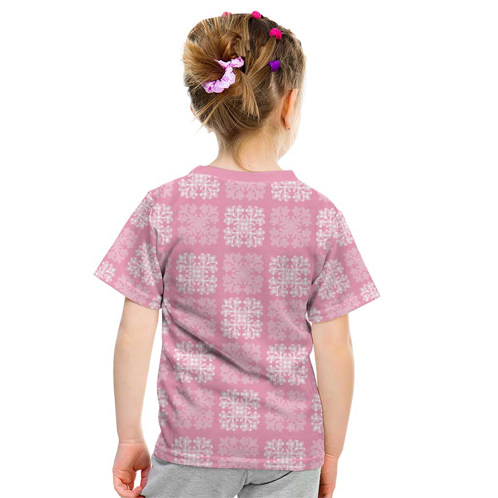 Pink Palaka Quilt Hawaii Kid T Shirt Traditional Hawaii-plaid Pattern LT14 - Polynesian Pride