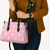 Pink Palaka Quilt Hawaii Leather Bag Traditional Hawaii-plaid Pattern LT14 - Polynesian Pride