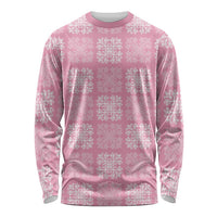 Pink Palaka Quilt Hawaii Long Sleeve Shirt Traditional Hawaii-plaid Pattern LT14 Unisex Pink - Polynesian Pride