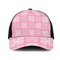 Pink Palaka Quilt Hawaii Mesh Trucker Cap Traditional Hawaii-plaid Pattern LT14 One Size Black Pink - Polynesian Pride