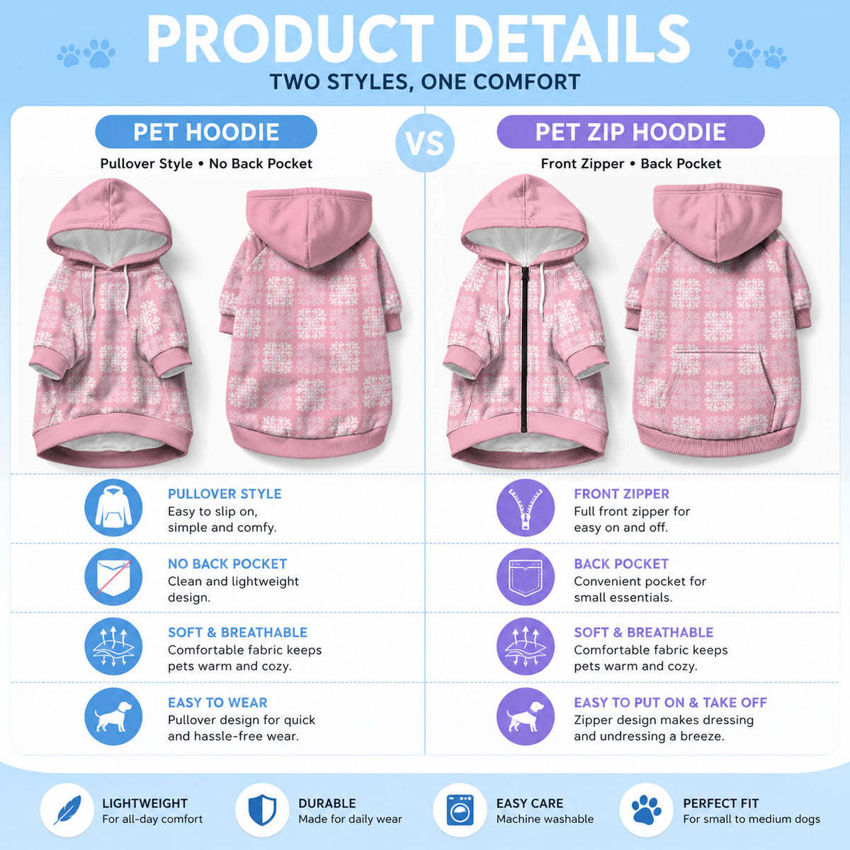 Pink Palaka Quilt Hawaii Pet Hoodie Traditional Hawaii-plaid Pattern