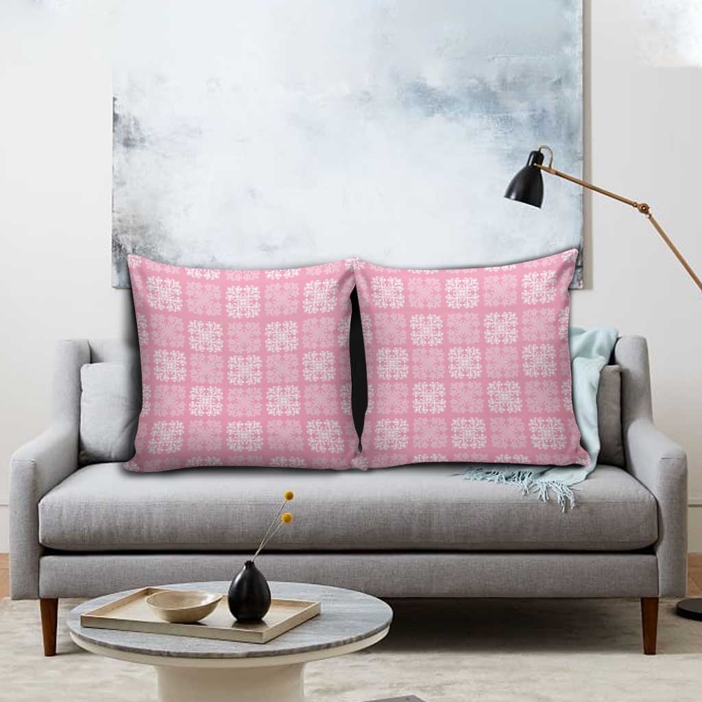 Pink Palaka Quilt Hawaii Pillow Cover Traditional Hawaii-plaid Pattern LT14 - Polynesian Pride