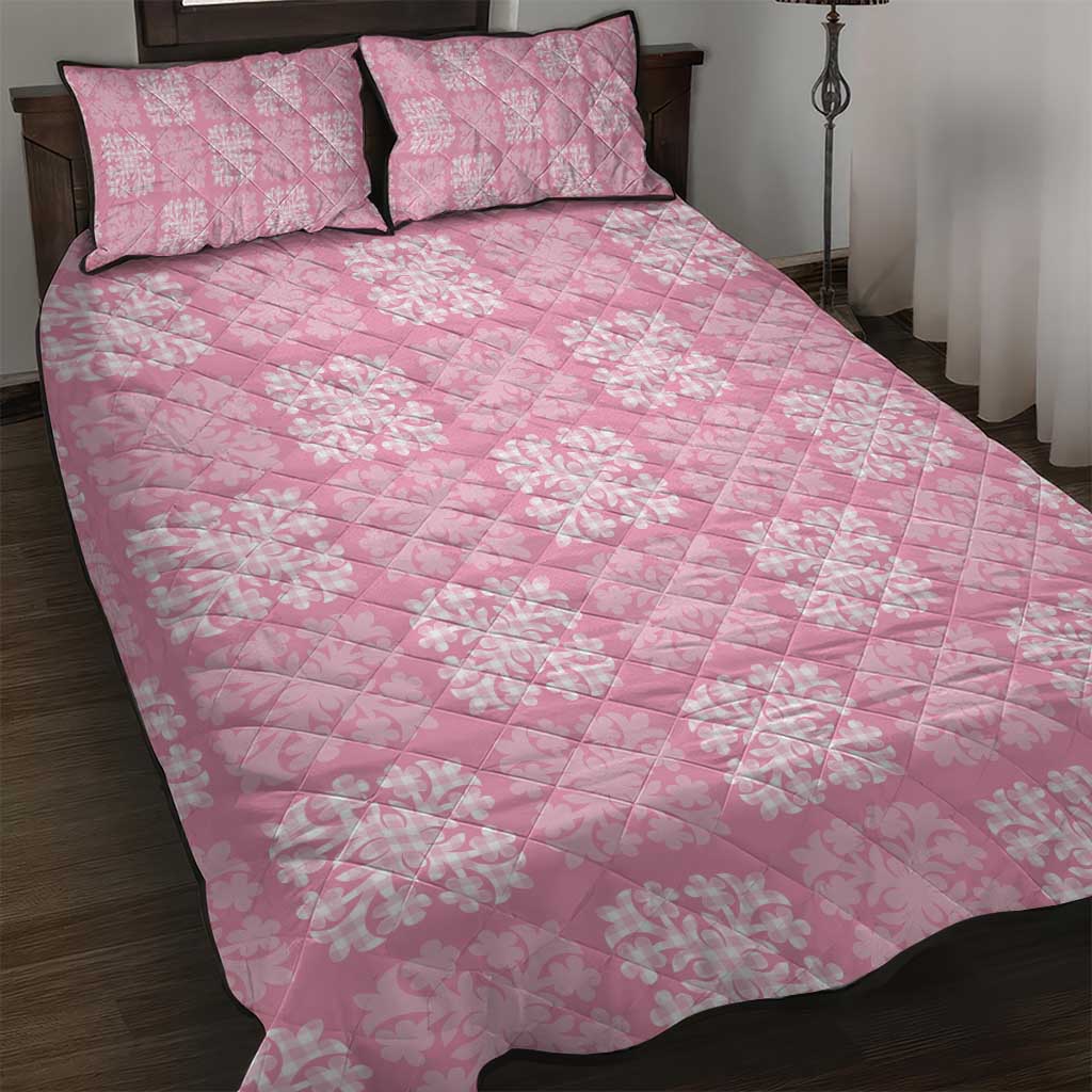 Pink Palaka Quilt Hawaii Quilt Bed Set Traditional Hawaii-plaid Pattern LT14 Pink - Polynesian Pride