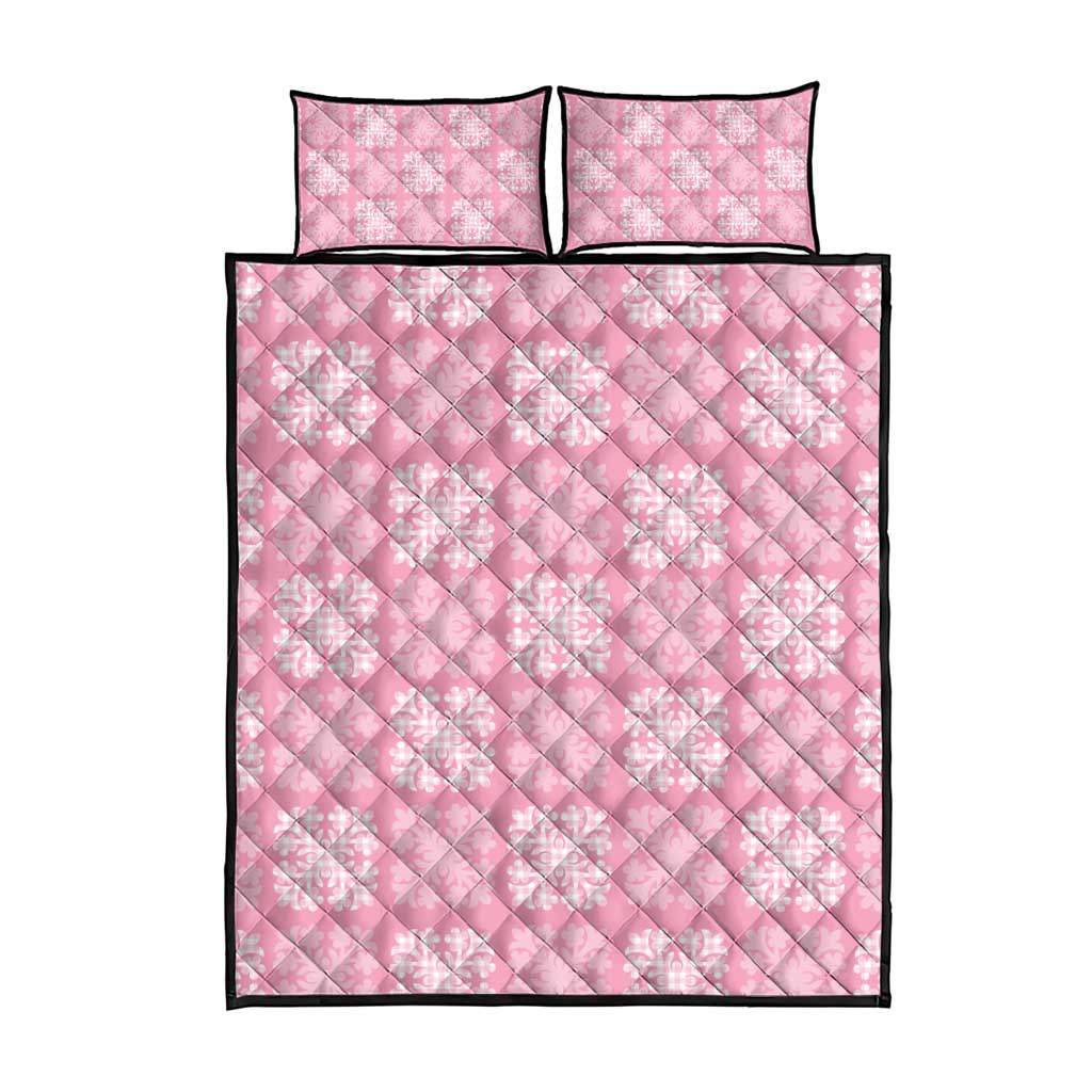 Pink Palaka Quilt Hawaii Quilt Bed Set Traditional Hawaii-plaid Pattern LT14 - Polynesian Pride