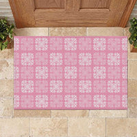 Pink Palaka Quilt Hawaii Rubber Doormat Traditional Hawaii-plaid Pattern LT14 Pink - Polynesian Pride