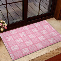 Pink Palaka Quilt Hawaii Rubber Doormat Traditional Hawaii-plaid Pattern LT14 - Polynesian Pride