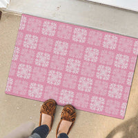 Pink Palaka Quilt Hawaii Rubber Doormat Traditional Hawaii-plaid Pattern LT14 - Polynesian Pride