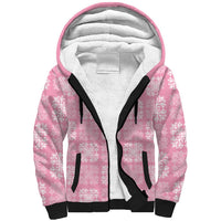 Pink Palaka Quilt Hawaii Sherpa Hoodie Traditional Hawaii-plaid Pattern LT14 Unisex Pink - Polynesian Pride