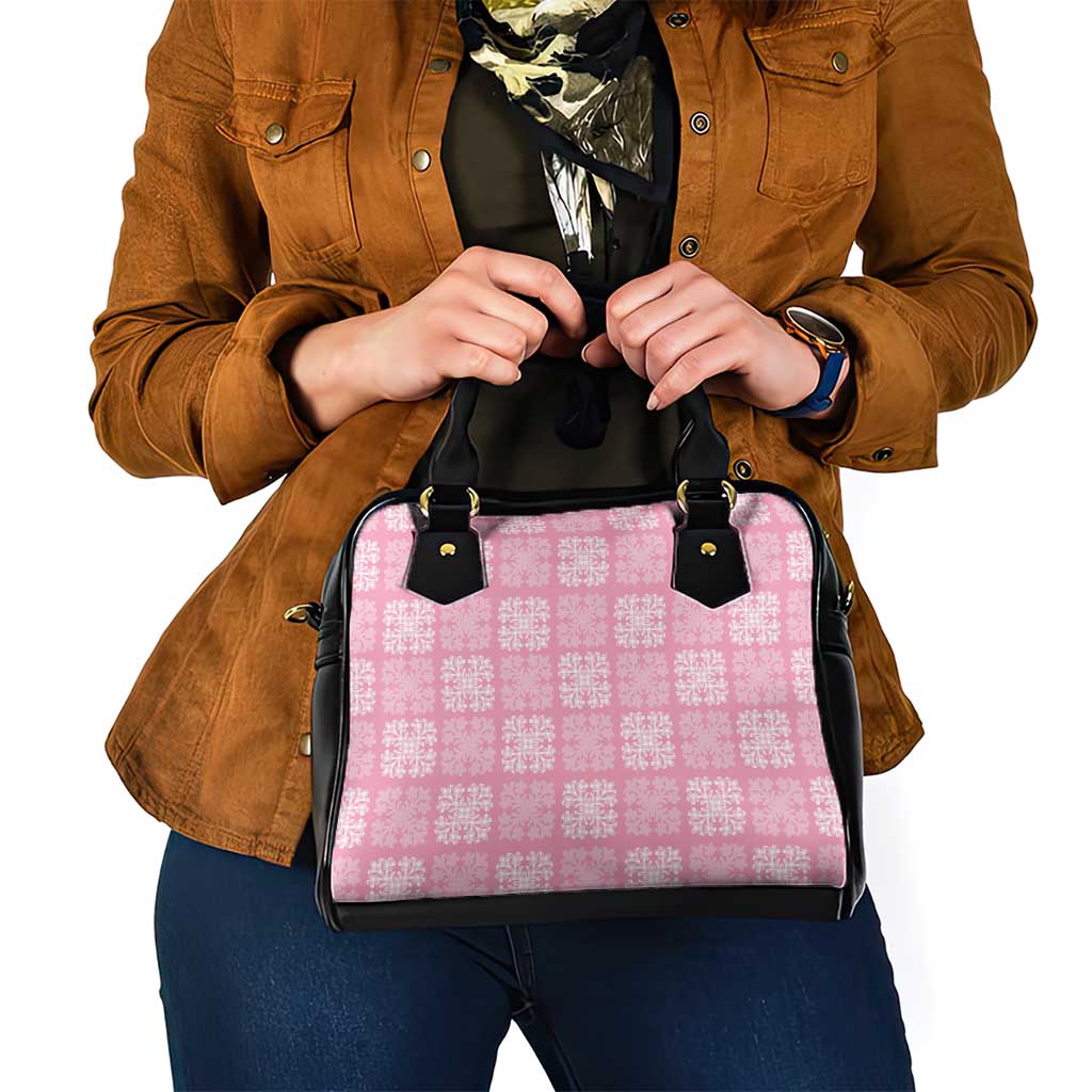 Pink Palaka Quilt Hawaii Shoulder Handbag Traditional Hawaii-plaid Pattern LT14 - Polynesian Pride