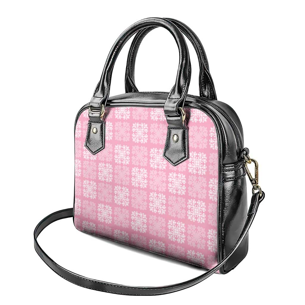 Pink Palaka Quilt Hawaii Shoulder Handbag Traditional Hawaii-plaid Pattern LT14 - Polynesian Pride