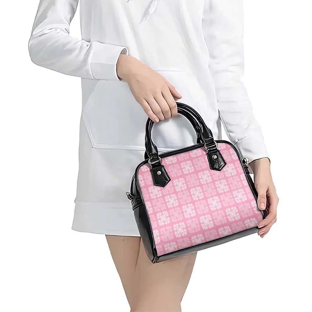 Pink Palaka Quilt Hawaii Shoulder Handbag Traditional Hawaii-plaid Pattern LT14 - Polynesian Pride