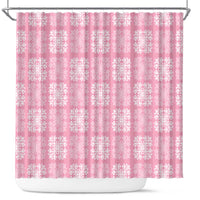 Pink Palaka Quilt Hawaii Shower Curtain Traditional Hawaii-plaid Pattern LT14 Pink - Polynesian Pride
