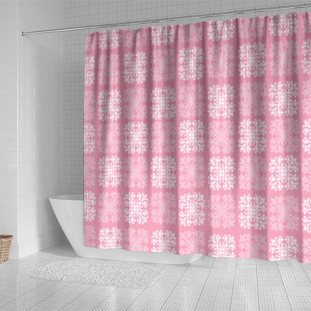 Pink Palaka Quilt Hawaii Shower Curtain Traditional Hawaii-plaid Pattern LT14 - Polynesian Pride