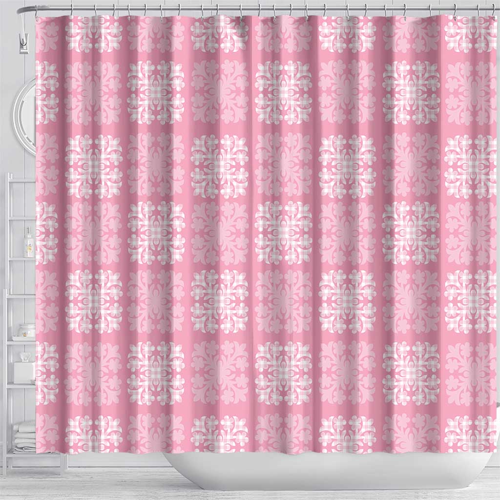 Pink Palaka Quilt Hawaii Shower Curtain Traditional Hawaii-plaid Pattern LT14 - Polynesian Pride