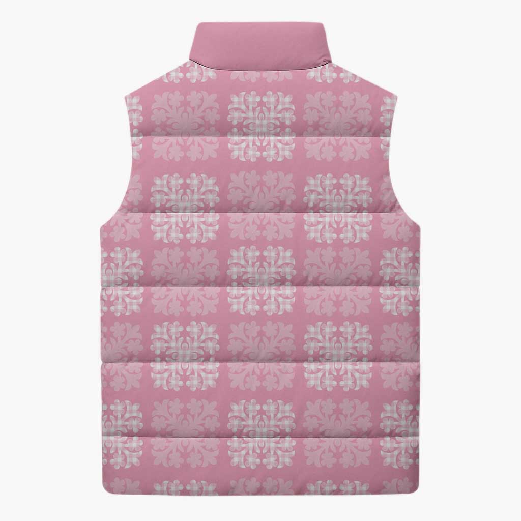 Pink Palaka Quilt Hawaii Sleeveless Puffer Jacket Traditional Hawaii-plaid Pattern LT14 - Polynesian Pride