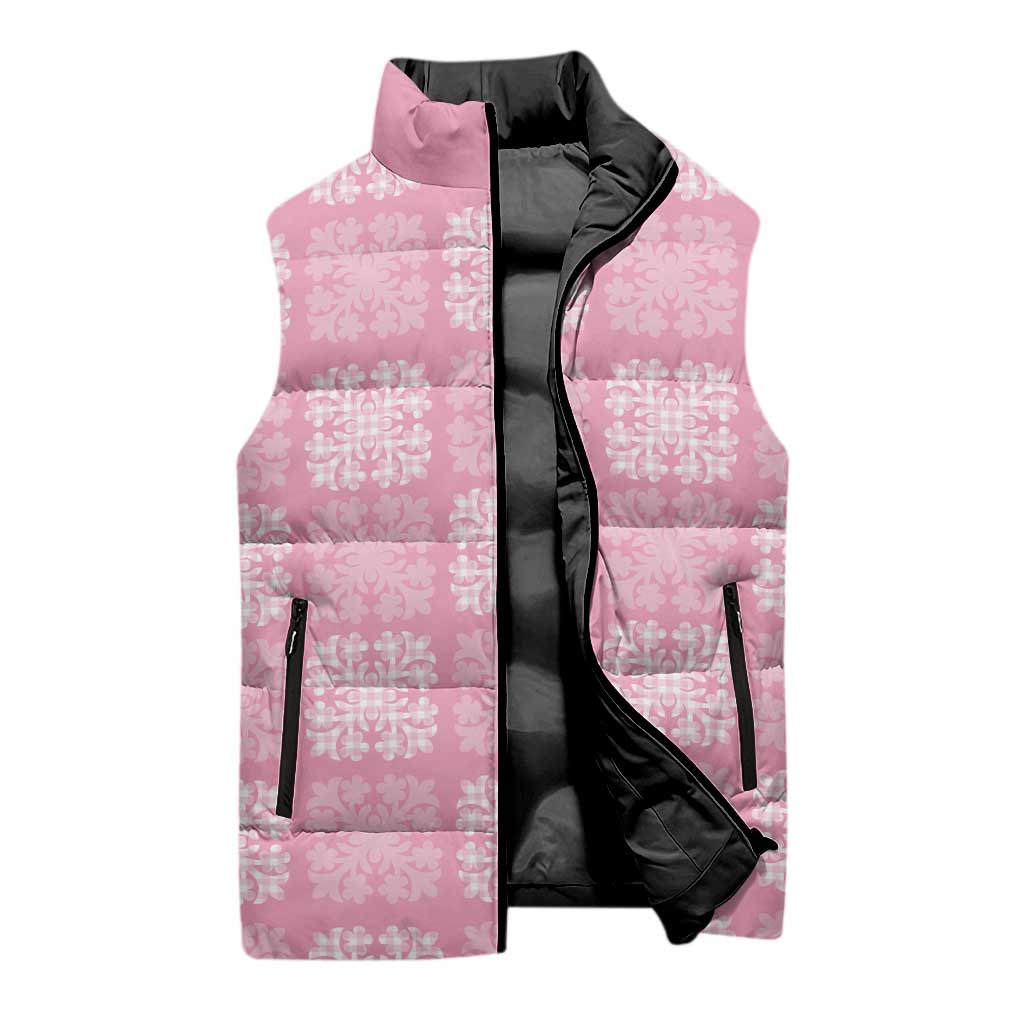 Pink Palaka Quilt Hawaii Sleeveless Puffer Jacket Traditional Hawaii-plaid Pattern LT14 - Polynesian Pride