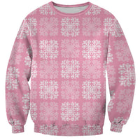 Pink Palaka Quilt Hawaii Sweatshirt Traditional Hawaii-plaid Pattern LT14 Unisex Pink - Polynesian Pride