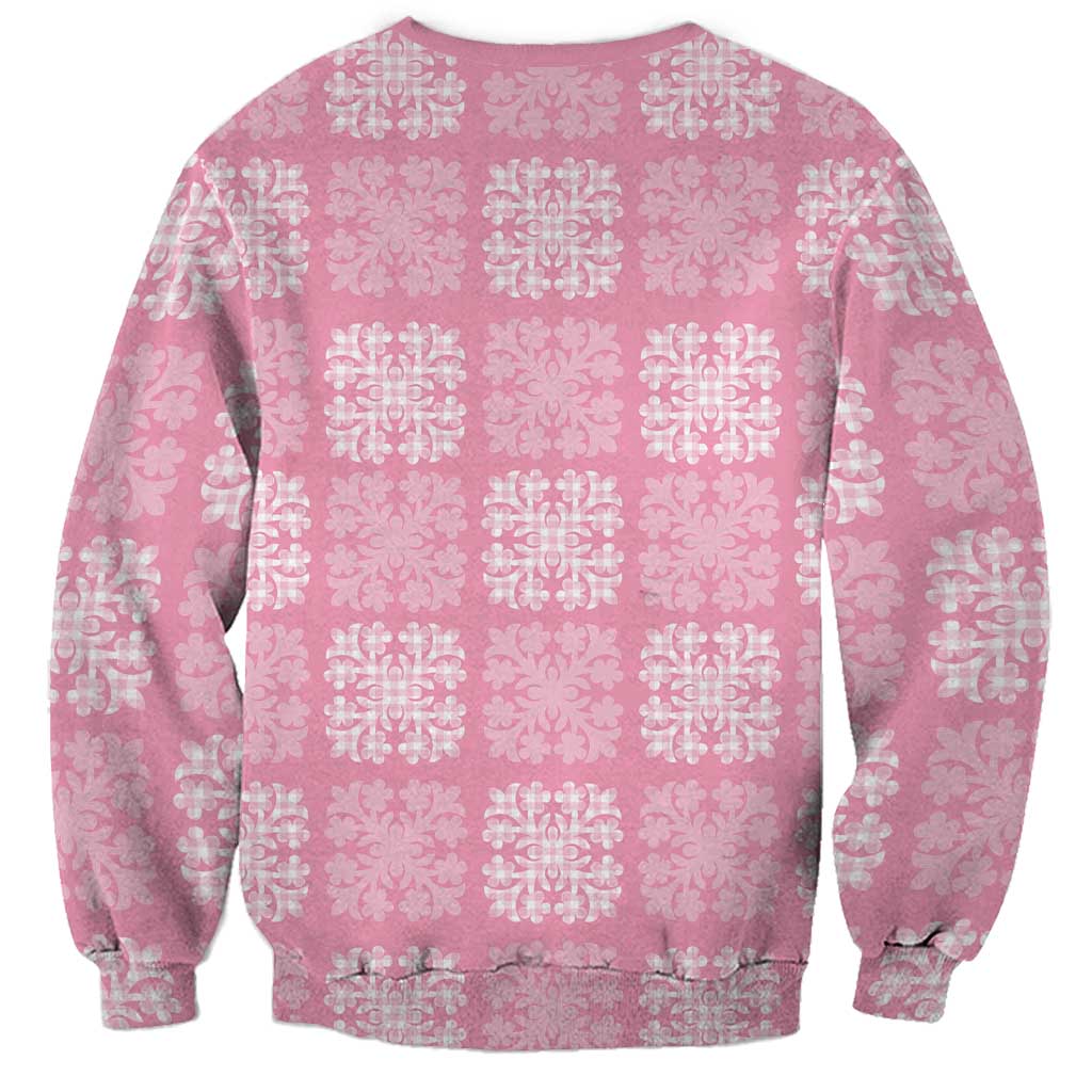 Pink Palaka Quilt Hawaii Sweatshirt Traditional Hawaii-plaid Pattern LT14 - Polynesian Pride