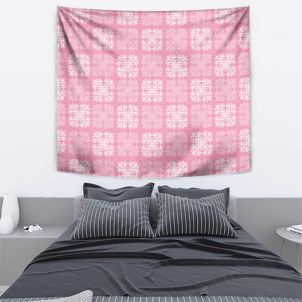Pink Palaka Quilt Hawaii Tapestry Traditional Hawaii-plaid Pattern LT14 - Polynesian Pride