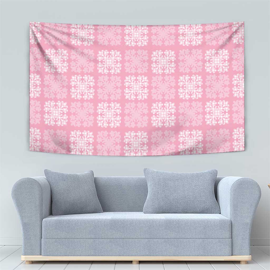 Pink Palaka Quilt Hawaii Tapestry Traditional Hawaii-plaid Pattern LT14 - Polynesian Pride
