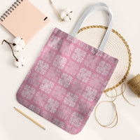Pink Palaka Quilt Hawaii Tote Bag Traditional Hawaii-plaid Pattern LT14 White Strap One Size Pink - Polynesian Pride