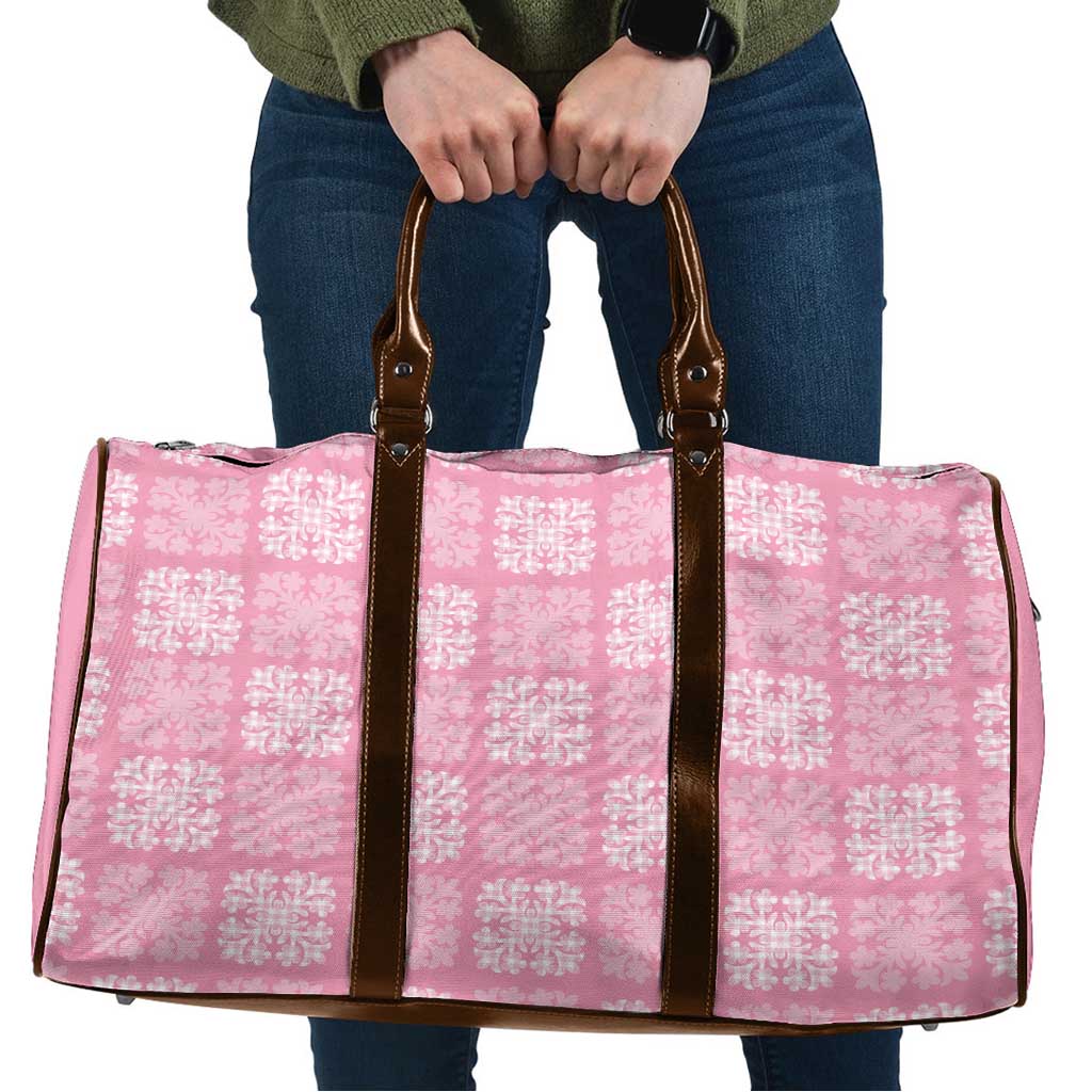 Pink Palaka Quilt Hawaii Travel Bag Traditional Hawaii-plaid Pattern LT14 Pink - Polynesian Pride